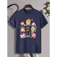 thumbnail image 4 of Impresión de personajes de anime de dibujos animados, camiseta de cuello redondo de diseño gráfico para hombres, camisetas cómodas y casuales para el verano, tops de ropa de hombre para vacaciones dia, 4 of 4