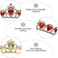 thumbnail image 3 of Tiara de corazón rojo, corona de corazón descendiente, joyería para el cabello, corona de novia para boda, 3 of 5