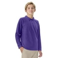 thumbnail image 5 of Classroom School Uniforms Adult Long Sleeve Pique Polo CR835X, XL, Dark Purple, 5 of 7