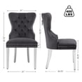 thumbnail image 4 of Foredo Elegant Velvet Chairs Set of 2, Modern Upholstered Wingback Chair with Metal Legs and Button Tufting for Dining Room Living Room, Dark Gray, 4 of 8