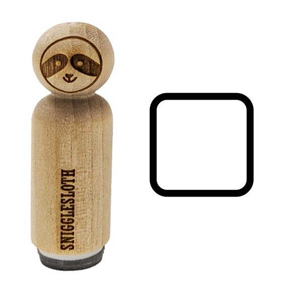 Square Rounded Corners Border Outline Rubber Stamp for Scrapbooking Crafting Stamping - Mini 1/2 Inch