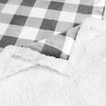 thumbnail image 6 of Buffalo Plaid Sherpa Blanket Throw Twin | Fuzzy White Light Gray Checkered Flannel Fleece Blanket for Couch Bed | Fluffy Warm Soft Plush Microfiber Blanket | 60x80, 6 of 7