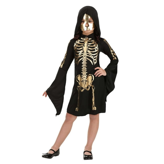 Girl's Gilded Skeleton Dress Costume