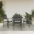 thumbnail image 1 of vidaXL 5 Piece Garden Dining Set Black Steel and Textilene, 1 of 5