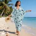 thumbnail image 3 of XYZCANDO Women's Long Kaftan Dress Flowy Maxi Dress Beach Cover Up Loose Fit Batwing Sleeve Swimsuit Cover Ups Fish Camouflage Hawaiian Robe Vacation Outfits Elegant Gown Top Night Dress, 3 of 7
