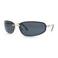 thumbnail image 4 of Rimless Narrow Rectangle Wrap Luxury Metal Rim Oversized Sunglasses Gold - Black, 4 of 8