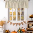 thumbnail image 2 of Cream Thin Lines Tie Up Valance Curtains for Windows, Kitchen Curtains Window Treatments, Modern Striped Minimalist Short Window Shades Valances for Bedroom Bathroom Cafe 42"x18", 2 of 8