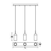 AFX Kiran 3 Light Linear Pendant - Medium Base 120V - Black