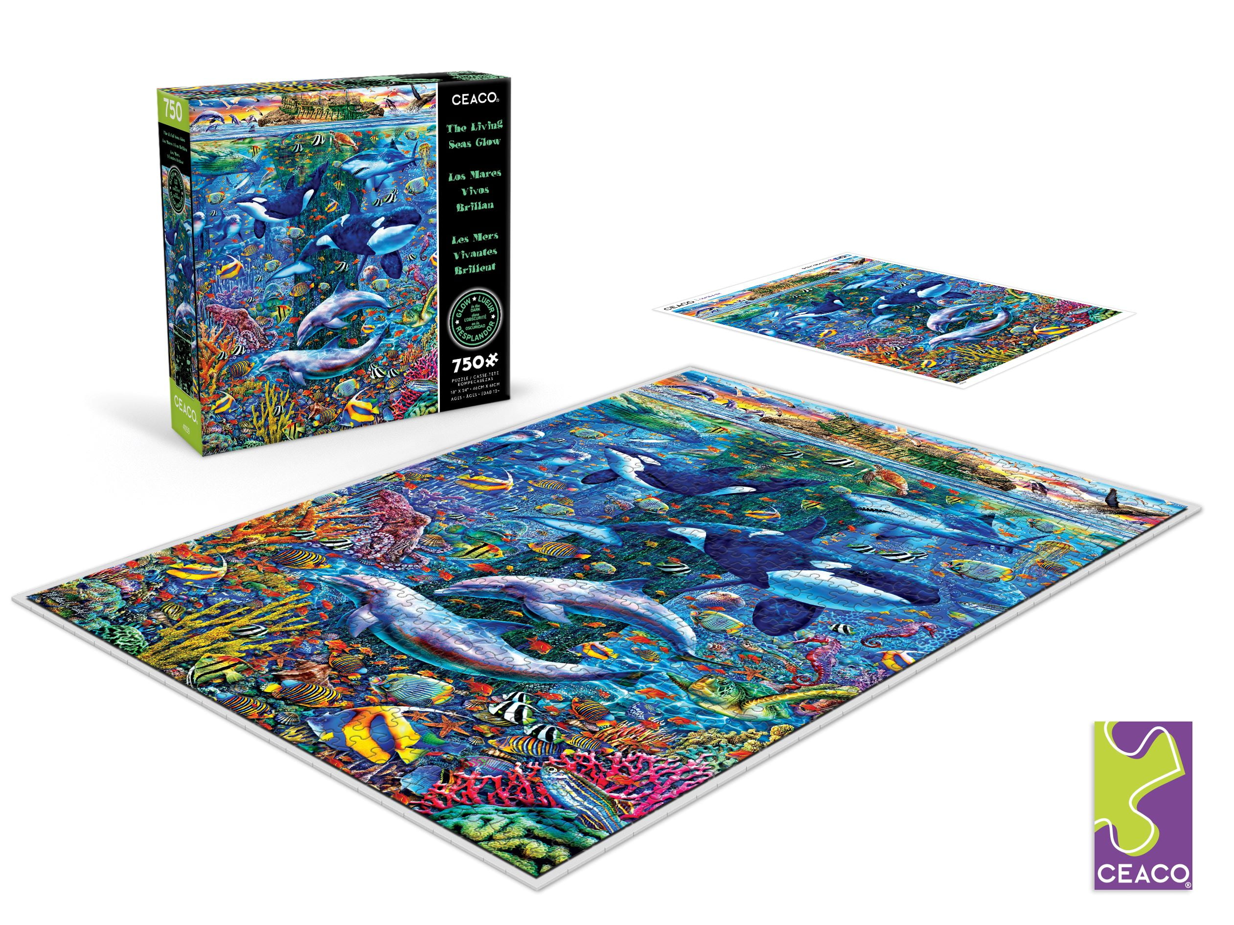 Ceaco The Living Seas Glow (Michael Fishel) 750 Piece Interlocking Jigsaw Puzzle