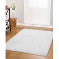 thumbnail image 1 of Vista Living Shag Rug Collection Solid Print Contemporary Area Rug, White, 1 of 5