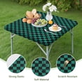thumbnail image 4 of Teal and Black Checkerboard Pattern Square Fitted Tablecloth with Elastic Edge,Square Table Cover,Washable Elastic Table Cover for Home Kitchen Party Decor 34"x34", 4 of 6