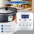 thumbnail image 4 of 7QT Electric Slow Cooker with 20h Programmable & 3 Heat Settings, Large Capacity Cooker with Digital Timer, Compatible with 30 PCS 13"X21" Cooking Liners, Oval Ceramic Pot for Kitchen Appliances, 4 of 9