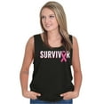 thumbnail image 3 of Breast Cancer Survivor Pink Ribbon Tank Top Tee Shirt Women Brisco Brands S, 3 of 6