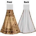 thumbnail image 3 of GZHJMY Coffee Kitchen Hanging Towel Set of 2, Vintage Cafe Doodle Hand Tie Towel with Loop & Hook, Natural Brown Latte Espresso Washcloth for Bathroom Kitchen Home Bar Decor, 3 of 7