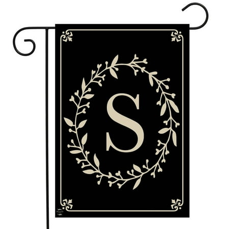 Garden Flag Letter - Briarwood Lane Classic Monogram Letter S Garden Flag Everyday 12.5