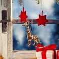 thumbnail image 4 of Christmas Animal Ornaments Set - Artificial Faux Fur Giraffe Rhinoceros Leopard Decorations with Hanging Cord for Tree Door Wall Garland Festival Home Party Decor Gifts 7.08x3.14x5.90 Inch, 4 of 9