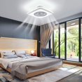 thumbnail image 4 of Miumaeov Enclosed Ceiling Fan with LED Lights 20" Square Modern Ceiling Fan Light with Remote Control 3 Color Flush Mount Fan Chandelier with Invisible Blades for Bedroom Living Room White, 4 of 19