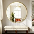thumbnail image 4 of YVANLA 32" Rounded Bathroom Wall Mirror Vanity Mirror,Gold, 4 of 7