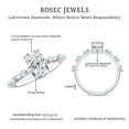 thumbnail image 5 of Rosec Jewels IGI Certified Lab Grown Diamond Radiant Cut Engagement Ring - 2 Carat Diamond Ring with Spaced Accent - E-VS1 Grade, 925 Sterling Silver, US 4.00, 5 of 6
