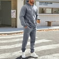 thumbnail image 3 of Fgvctg 2 Piece Sets for Men Winter Lounge Sets Casual Fleece Sweatsuits Plus Size Jogger Sweatpants Oversized Sweatshirts Tracksuits with Pockets Dark Gray 3XL, 3 of 9