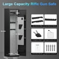 thumbnail image 6 of Fireproof Gun Safe, 5-8 Gun Safe for Home Pistols, 57" Heavy Duty Large Gun Safe for and Shotgun with LCD Keypad, 2 Removable Shelves, 6 of 7