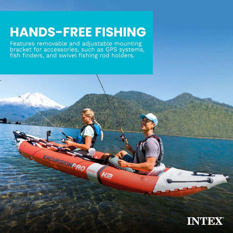 Intex Excursion Pro Aluminum Inflatable 2 Person Kayak with Paddle