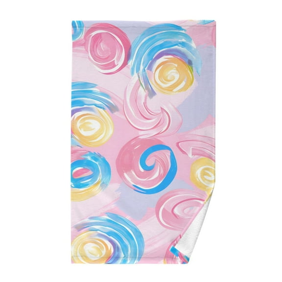 Circle Dreamy Pastel Color Pure Cotton Bath Towel Hand Towel 1 Piece for Pool Beach Gym 16" x 28"
