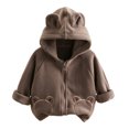 thumbnail image 3 of Baby Warm Jacket with Hooded Long Sleeve Cute Cartoon Printed Solid Baby Winter Suit for Girls 12-18 Months, 3 of 3