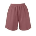 thumbnail image 3 of Tianiyouqing Womens Low Rise Sweat Shorts Breathable Elastic Waist Drawstring Pull on Trendy Shorts Stretchy Mid Rise Gym Jogger Shorts with Pockets Watermelon Red S, 3 of 8
