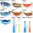 thumbnail image 2 of 1 SET Resin Craft Terrariums Dollhouse Accessories Fairy Garden Ornament Home Decorations Miniature Ship Boat Figurine Artificial Paddle TYPE 11, 2 of 8