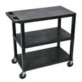 thumbnail image 2 of Luxor 18" x 32" Three Shelf Flat Utility Cart - Black, 2 of 2