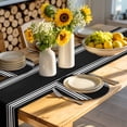 thumbnail image 4 of Black Striped Round 15 Inch Placemats Set of 2, Farmhouse Black White Stripes HeatResistant Non Slip Place Mats for Dining Table, Wipeable Braided Kitchen Table Mats for Housewarming, 4 of 9