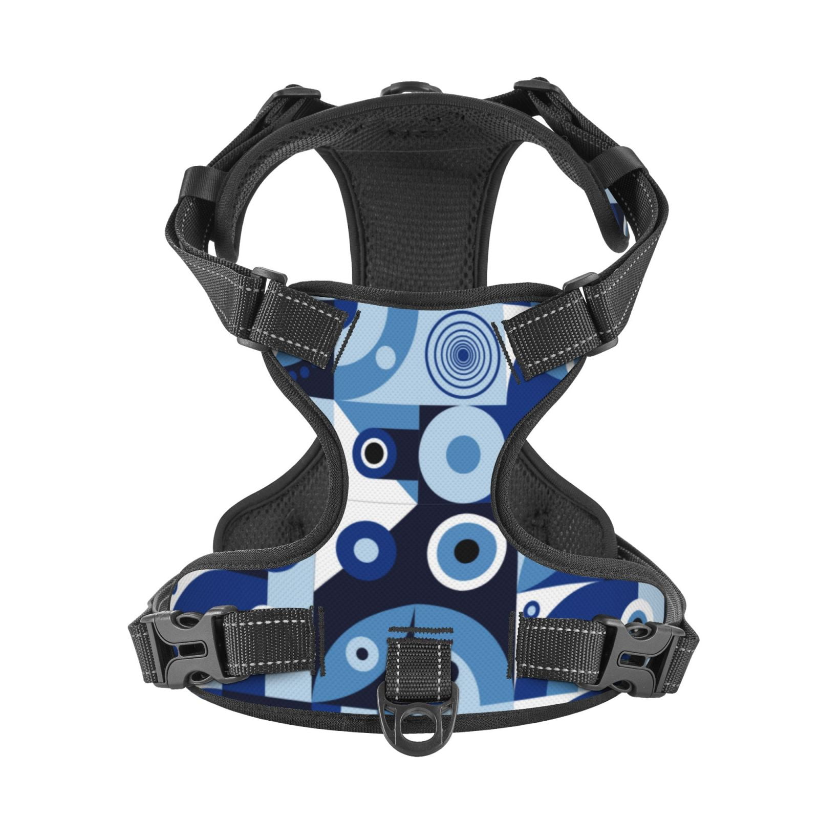 Kdxio Evil Eye Print No Pull Dog Harness Adjustable Reflective Oxford Easy Control Medium Large Dog Harness for Training and Everyday-Small