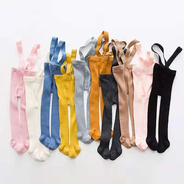 Pantimedias con tirantes transpirables para ni?os peque?os primavera oto?o bebés ni?as ni?os lindo Color sólido vendaje de cintura alta pierna general