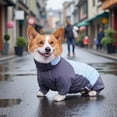 thumbnail image 4 of ORMARKET_Pet Traction Dog All-Inclusive Raincoat Corgi Raincoat Outdoor Reflective Pet Jacket Windproof and Rainproof(Blue,2XL), 4 of 4