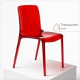 thumbnail image 6 of LeisureMod Murry Modern Lightweight Stackable Dining Side Chair in Transparent Red, Set of 2, 6 of 10