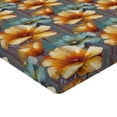 thumbnail image 4 of Ambesonne Flower Print Fitted Sheet, Floral Motifs Modern, Full Size, Burnt Orange Cadet Blue, 4 of 5