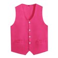 thumbnail image 2 of Jizyo Kids Boys Girls Button Volunteer Vest Color V-Neck Sleeveless Waistcoat Activities Uniform Hot Pink M/11, 2 of 5