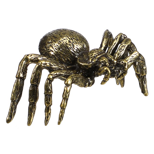 Figura de araña de latón (1 pieza): 4,6 x 4,1 x 3 cm. Estatua compacta de latón para decorar el hogar. Adorno creativo de araña para decoración delicada.