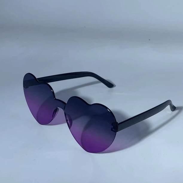 Gafas de sol con forma de corazón en forma de gelatina para hombre y mujer, gafas de sol con forma de corazón en forma de melocotón, gafas de sol con forma de corazón de una sola pieza