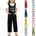 thumbnail image 6 of Bigetiay Little Girls Romper Sleeveless Casual School Romper Letter Graphic Jumpsuit with Pockets for Daily Wear Toddler Girl Jumpsuit 5-6 Years, 6 of 6
