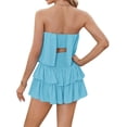 thumbnail image 4 of Smocked Jumpsuit Strapless Women Off The Shoulder Romper Flowy Strapless Playsuits, 4 of 4