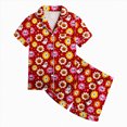 thumbnail image 4 of CAUYDY Girls Pajama Sets Halloween Silk Pjs Cute Pumpkin Ghost Graphic Button Down Satin Pajama Set Sleepwear 2 Piece Pajama Sets,8-9 Y, 4 of 5