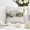 thumbnail image 2 of Halloween Throw Pillow Covers 20x20 Inch Set of 2 Happy Halloween Pumpkin Ghost Pillow Cases Sofa Bed Throw Cushion Cover for Home Office Halloween Decoration, 2 of 6