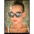 thumbnail image 4 of Womens Oversized Cat Eye Goth Pop Color Lens Plastic Sunglasses Blue, 4 of 9