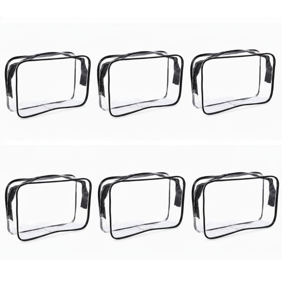 6 Pieces Clear Cosmetics Bag Bulk, Outdoor Travel Cosmetics And Toiletries Storage Bag