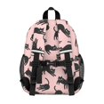 thumbnail image 3 of Black Cat Silhouette Pink Pattern Backpack for School, Cute School Bag with Adjustable Shoulder Straps and Padded Back, 15"x11.42"x5.5", 3 of 5