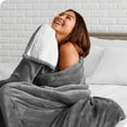 thumbnail image 6 of Bare Home Plush Sherpa Bed Blanket - Fluffy & Soft - Reversible - Lightweight - King, Buffalo Plaid - Red/Black, 6 of 6