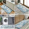 thumbnail image 6 of Lightblue Daisy Flower Green Leaves Pattern Kitchen Rug Mat,Kitchen Runner Rugs Non Skid Washable,Decorative Kitchen Floor Mats for Kitchen,Sink,Laundry,17"x47.2", 6 of 7