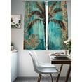 thumbnail image 4 of Coconut Tree Sheer Curtains 72 Inches Long 2 Panels Tropical Plant Light Filtering Semi Sheer Window Curtains Drapes for Bedroom Living Room 52"x72", 4 of 7